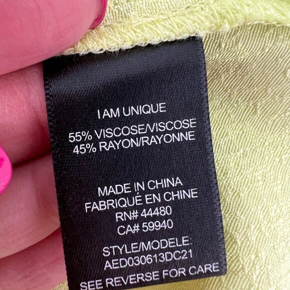 AFRM Radish Dress in Lime Green Snake Jacquard Midi Halter Front Cutout Slip NWT - Picture 9 of 13